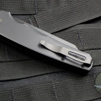 Protech Malibu Flipper Black Handle with a Reverse Tanto DLC Black Blade 5203