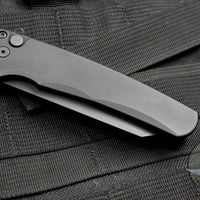 Protech Malibu Flipper Black Handle with a Reverse Tanto DLC Black Blade 5203