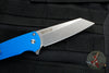 Protech Malibu Flipper-Texas Blade Show 2022 Limited Edition of 200- Blue Textured Handle with a Reverse Tanto Stonewash Blade 5205-BLUE