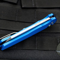 Protech Malibu Flipper-Texas Blade Show 2022 Limited Edition of 200- Blue Textured Handle with a Reverse Tanto Stonewash Blade 5205-BLUE