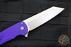 Protech Malibu Flipper- Reverse Tanto- Purple Textured Handle- Stonewash Blade 5205-PURP