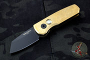 Protech Runt Special Aluminum Bronze Smooth Body DLC Black Reverse Tanto Blade Out The Side (OTS) Auto Knife R5212