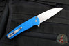 Protech Malibu Flipper- Wharncliffe Blade- Textured Blue Handle- Stonewash Magnacut Steel Blade 5305-BLUE