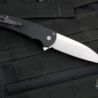 Protech Malibu Flipper- Wharncliffe Blade- Textured Black Handle- Stonewash Magnacut Steel Blade 5305