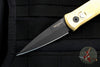 Protech Godson Out The Side Auto (OTS)- Stonewashed Bronze Aluminum Handle- Black DLC Blade- Black MOP Inlaid Button 7112