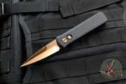 Protech Godson Out The Side Auto (OTS) Black Handle Rose Gold Blade 721-RG