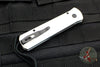 Protech Godson Out The Side Auto (OTS) - Silver Handle Greg- Stevens Design Black Leather Inlay- Black Blade 7GSD-2