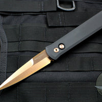 Protech Godfather Out The Side (OTS) Knife- Black Handle and Rose Gold Finished Blade 921-RG