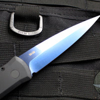 Protech Godfather Black Out The Side (OTS) Knife and Satin Sapphire Blue Blade 921-SB