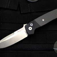 Protech Auto Terzuola ATCF Out The Side (OTS) Auto Knife- Black Handle with CF Inlays- Stonewash Magnacut Steel Blade BT2704