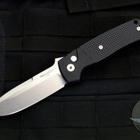 Protech Terzuola ATCF Out The Side (OTS) Auto Knife- Black Handle with Black G-10 Inlays- Stonewash Magnacut Steel Blade BT2714