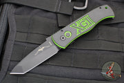 Protech USN Show 2022 Emerson CQC7- Tanto Edge- Out The Side Auto (OTS)- Green/Black G-10 With Black Blade