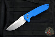Protech Les George Rockeye Out The Side (OTS) Auto- Blue Handle- Stonewash Blade LG301-BLUE