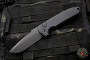 Protech Les George Rockeye Out The Side (OTS) Auto- Operator- Black Handle- Sterile Black Blade- Tritium Button LG303-Operator