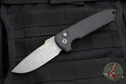 Protech Les George Rockeye Out The Side (OTS) Auto- Black Handle- Acid Wash Blade LG311