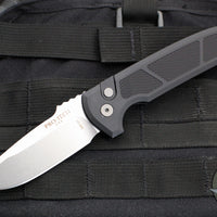 Protech Les George Rockeye Out The Side (OTS) Auto- Textured Black Handle- Stonewash Blade LG305