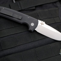 Protech Les George Rockeye Out The Side (OTS) Auto- Textured Black Handle- Stonewash Blade LG305