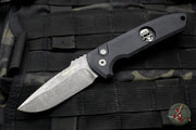 Protech Les George Rockeye Single Edge Out The Side (OTS) Black with Shaw Sterling Silver Skull with Acid Wash Blade LG361-AW