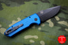 Protech Les George SBR Short Bladed Rockeye Out The Side (OTS) Smooth Blue Handle with Black Blade LG403-BLUE