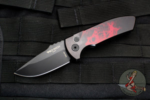 Protech Les George SBR Short Bladed Rockeye Out The Side (OTS)-EXCLUSIVE!- Venom Red Handle with Black Blade LG403-Venom Red SBR
