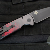 Protech Les George SBR Short Bladed Rockeye Out The Side (OTS)-EXCLUSIVE!- Venom Red Handle with Black Blade LG403-Venom Red SBR