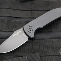 Protech Les George SBR Short Bladed Rockeye Out The Side (OTS) Smooth Black Handle with Black Blade LG403 SBR