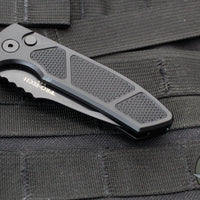 Protech Les George SBR Short Bladed Rockeye Out The Side (OTS) Black Knurled with Black Blade LG407