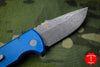 Protech Les George SBR Short Bladed Rockeye Out The Side (OTS) Smooth Blue Handle with Blasted Blade LG411-BLUE