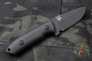 Protech Les George SBR Short Bladed Rockeye Black G-10 Handle Black DLC Fixed Blade Leather Sheath LG513 SBR