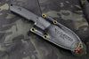 Protech Les George SBR Short Bladed Rockeye Black G-10 Handle Black DLC Fixed Blade Leather Sheath LG513 SBR