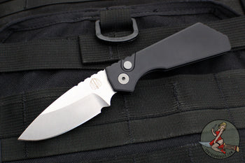 Protech Pro Strider PT + Solid Black Body- Stonewash Magnacut Steel Blade PT201