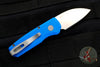 Protech Runt Blue Handle Stonewash Wharncliffe Blade Out The Side (OTS) Auto Knife R5101-BLUE