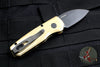 Protech Runt Special Aluminum Bronze Smooth Body DLC Black Wharncliffe Blade Out The Side (OTS) Auto Knife R5112