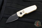 Protech Runt Out The Side (OTS) Auto Knife- Special Aluminum Bronze- Textured Body DLC Black Wharncliffe Blade R5113