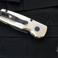 Protech Runt Out The Side (OTS) Auto Knife- Special Aluminum Bronze- Textured Body DLC Black Wharncliffe Blade R5113