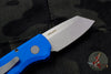Protech Runt Blue Handle Stonewash Reverse Tanto Blade Out The Side (OTS) Auto Knife R5201-BLUE