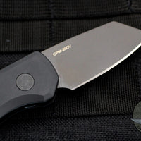 Protech Runt- Black Handle- DLC Black Reverse Tanto Blade Out The Side (OTS) Auto Knife R5203