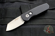 Protech Runt Out The Side (OTS) Auto Knife- Reverse Tanto- Black Textured Handle- Stonewash Blade R5205