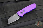 Protech Runt 5 OTS Auto Knife- Reverse Tanto- Textured Purple Handle- Black DLC Magnacut Steel Blade  R5406-PURPLE