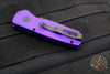 Protech Runt 5 OTS Auto Knife- Reverse Tanto- Textured Purple Handle- Black DLC Magnacut Steel Blade  R5406-PURPLE
