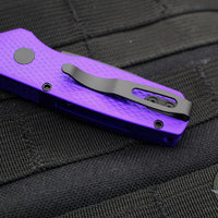 Protech Runt 5 OTS Auto Knife- Reverse Tanto- Textured Purple Handle- Black DLC Magnacut Steel Blade  R5406-PURPLE