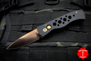 Protech TR-2 RG PT20 Tactical Response 2 Skeletonized Black Body Rose Gold Blade Out The Side (OTS) Auto Knife TR-2 PT20-RG