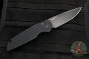 Protech Protech LEFT HAND Tactical Response 3 Out The Side (OTS) Auto Knife- Black Grooved Handle- Black Blade TR-3 L-2