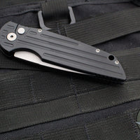 Protech TR-3 Tactical Response 3 Out The Side (OTS) Auto Knife-  Black Grooved Handle- Blasted Finished Blade TR-3