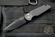 Protech TR-3 Tactical Response 3 Out The Side (OTS) Auto Knife Black Fish Scale Handle Black Plain Edge TR-3 X1 D2