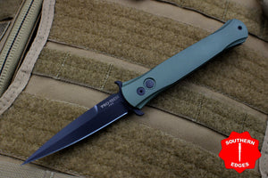 Protech Don Out The Side Dark Green Handle Black Blade