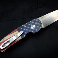 Protech Calmigo Limited Edition Vintage Flag Single Edge Blade Out The Side (OTS) Auto Knife 2240