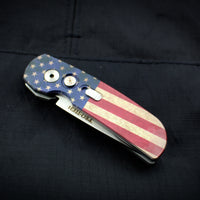 Protech Calmigo Limited Edition Vintage Flag Single Edge Blade Out The Side (OTS) Auto Knife 2240