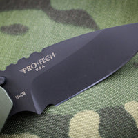 Protech Pro Strider PT Green Body Black Plain Blade 2303-GRN