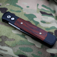Protech Godfather Black Out The Side (OTS) Knife Cocobolo Wood Inlay and Satin Blade 906-C